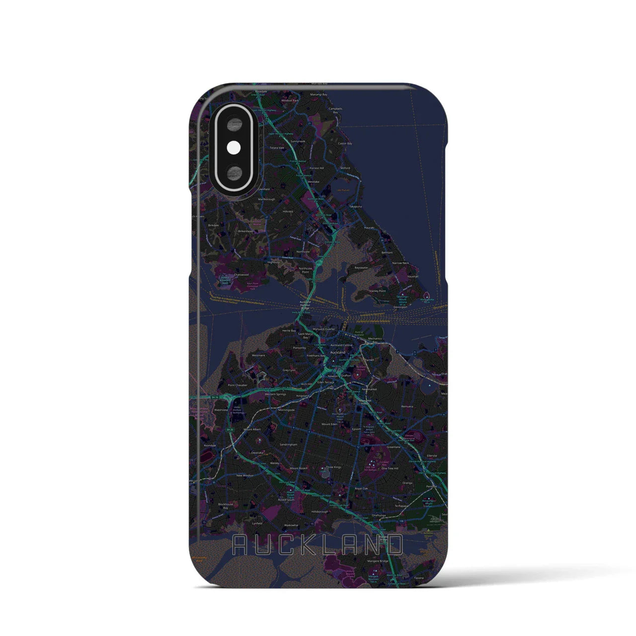 【オークランド(ニュージーランド)】地図柄iPhoneケース(バックカバータイプ)