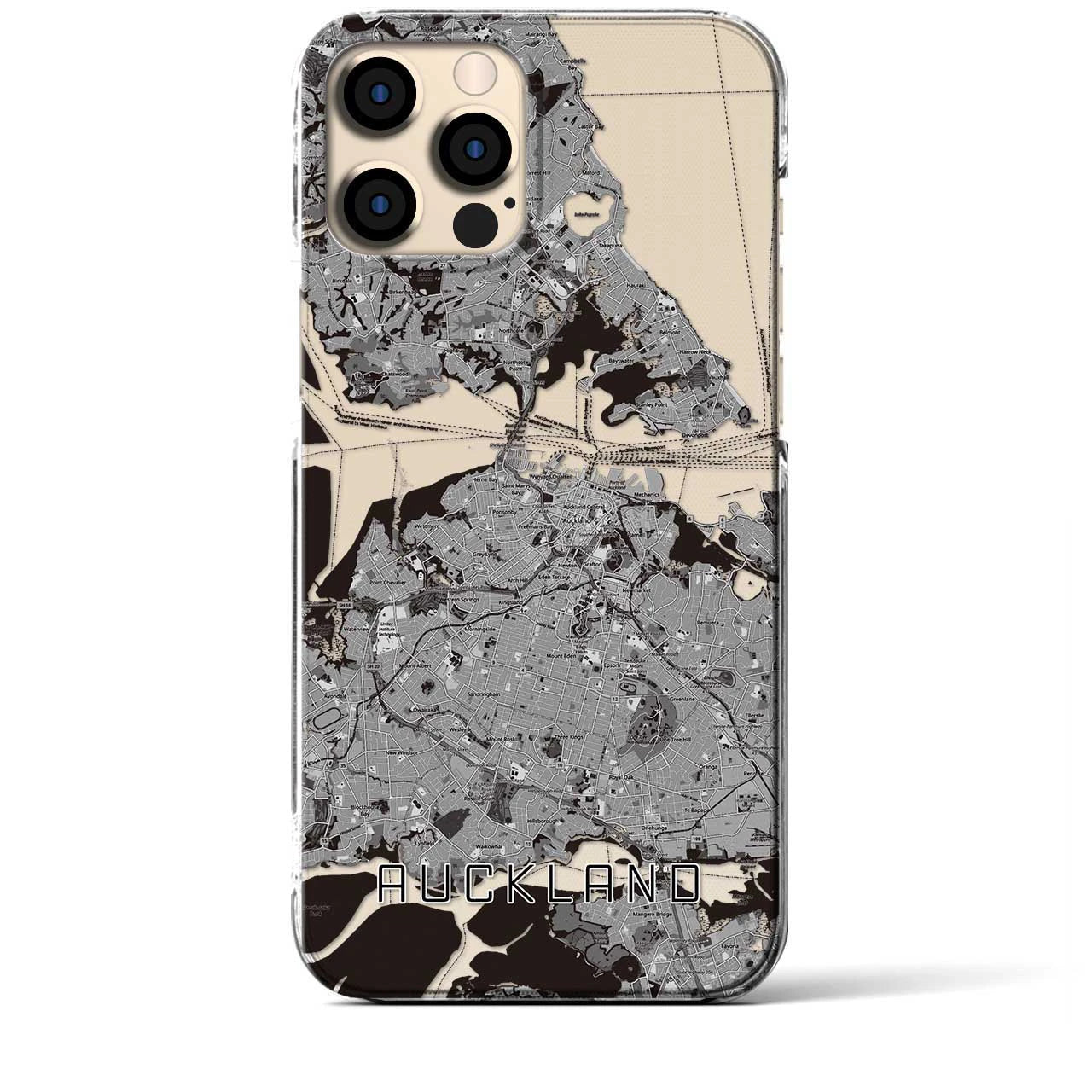 【オークランド(ニュージーランド)】地図柄iPhoneケース(クリアタイプ)