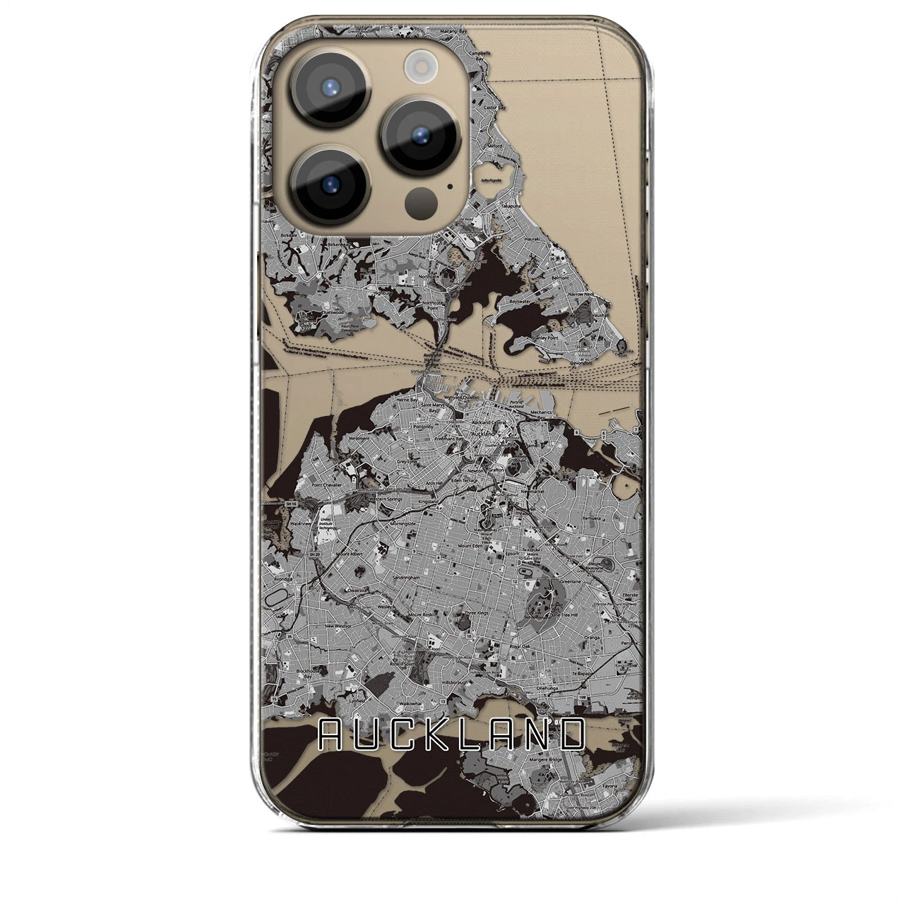 【オークランド(ニュージーランド)】地図柄iPhoneケース(クリアタイプ)