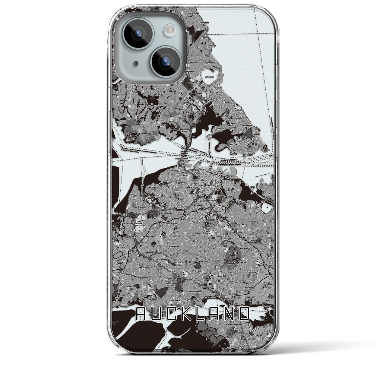 【オークランド(ニュージーランド)】地図柄iPhoneケース(クリアタイプ)