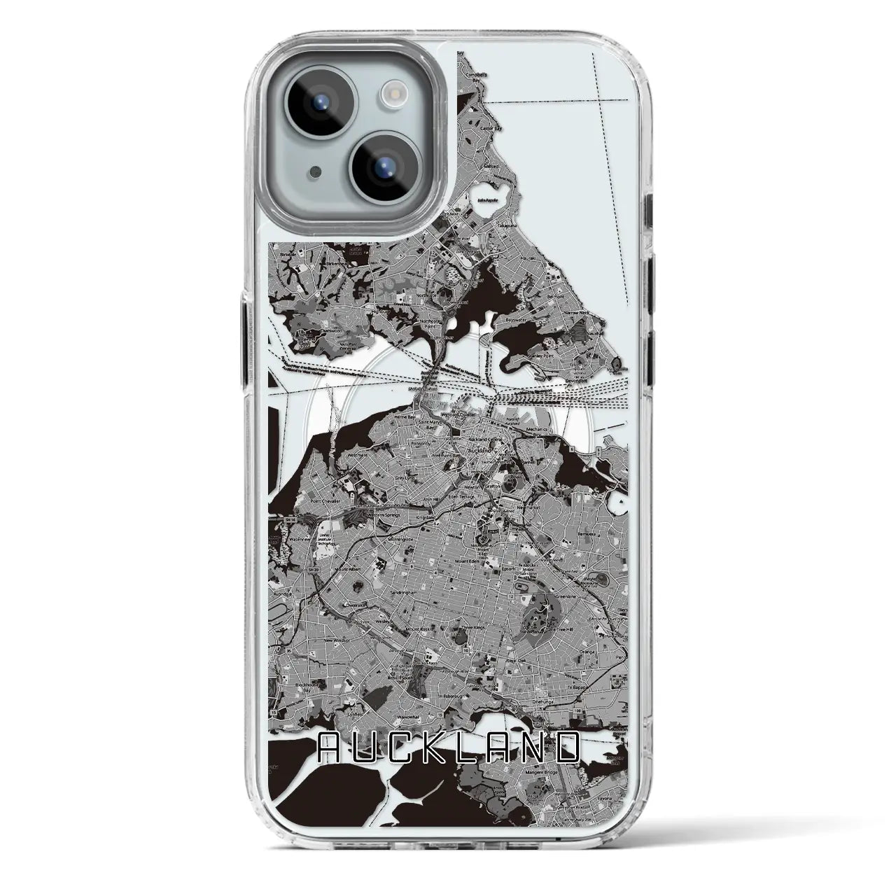 【オークランド(ニュージーランド)】地図柄iPhoneケース(MagSafeタイプ)