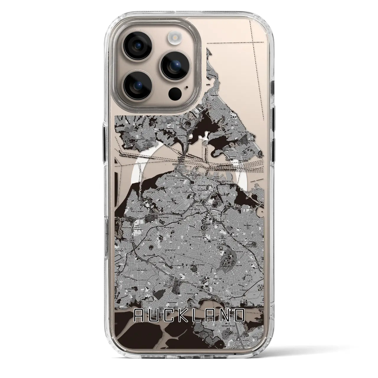 【オークランド(ニュージーランド)】地図柄iPhoneケース(MagSafeタイプ)