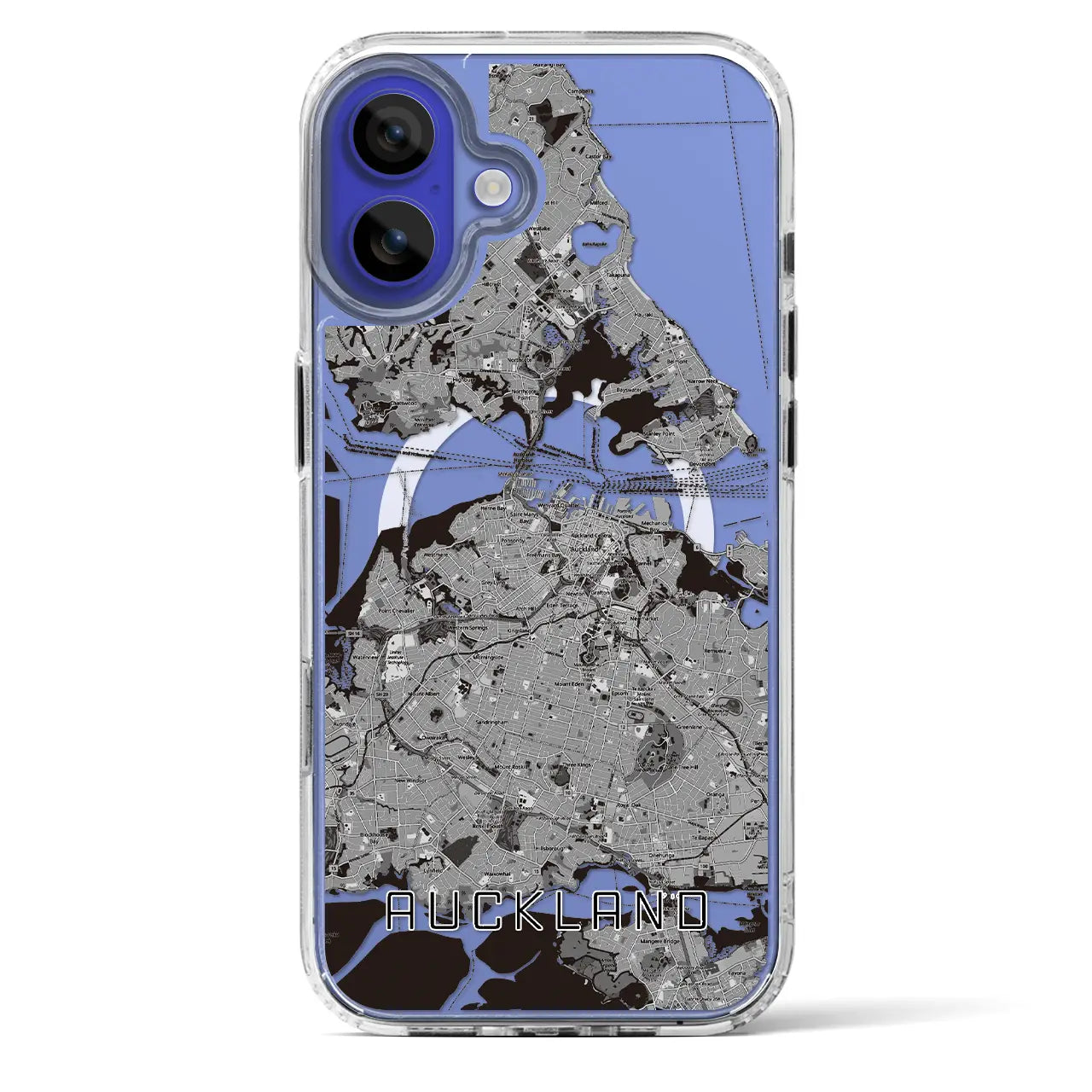 【オークランド(ニュージーランド)】地図柄iPhoneケース(MagSafeタイプ)