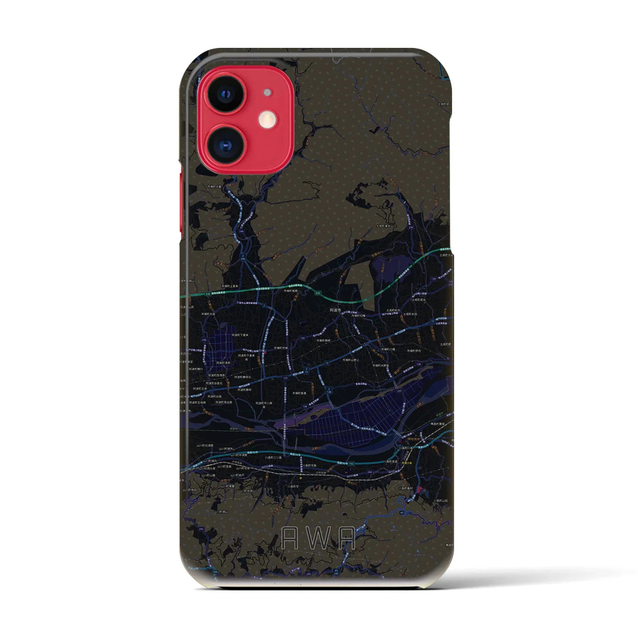 【阿波(徳島県)】地図柄iPhoneケース(バックカバータイプ)