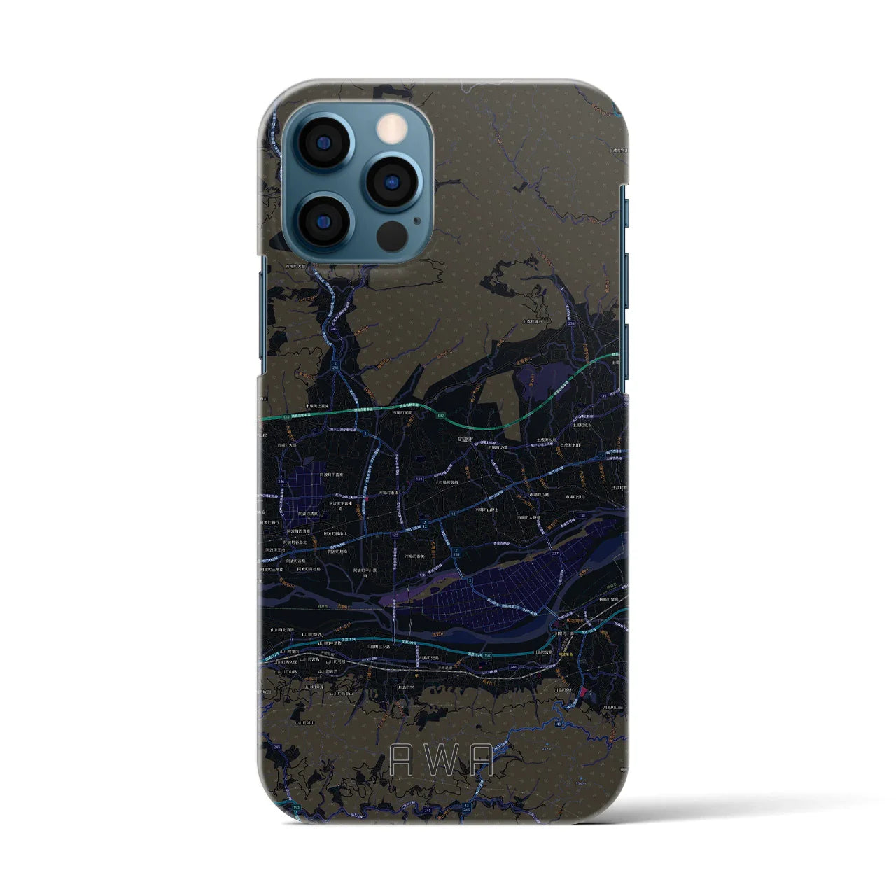 【阿波(徳島県)】地図柄iPhoneケース(バックカバータイプ)