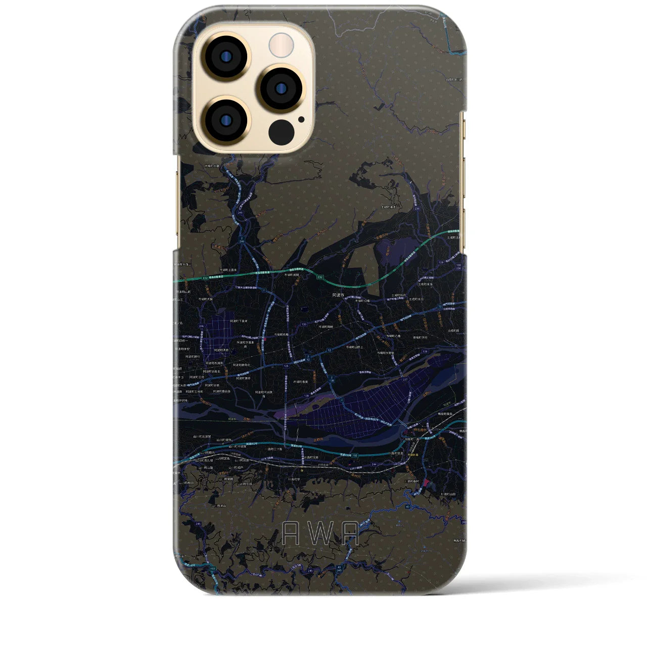 【阿波(徳島県)】地図柄iPhoneケース(バックカバータイプ)