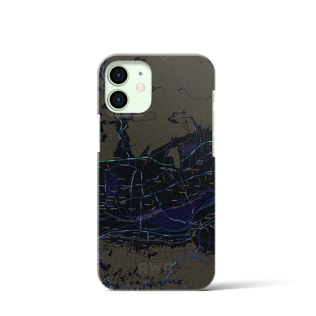 【阿波(徳島県)】地図柄iPhoneケース(バックカバータイプ)