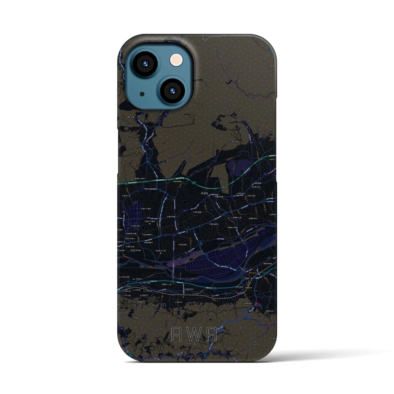 【阿波(徳島県)】地図柄iPhoneケース(バックカバータイプ)