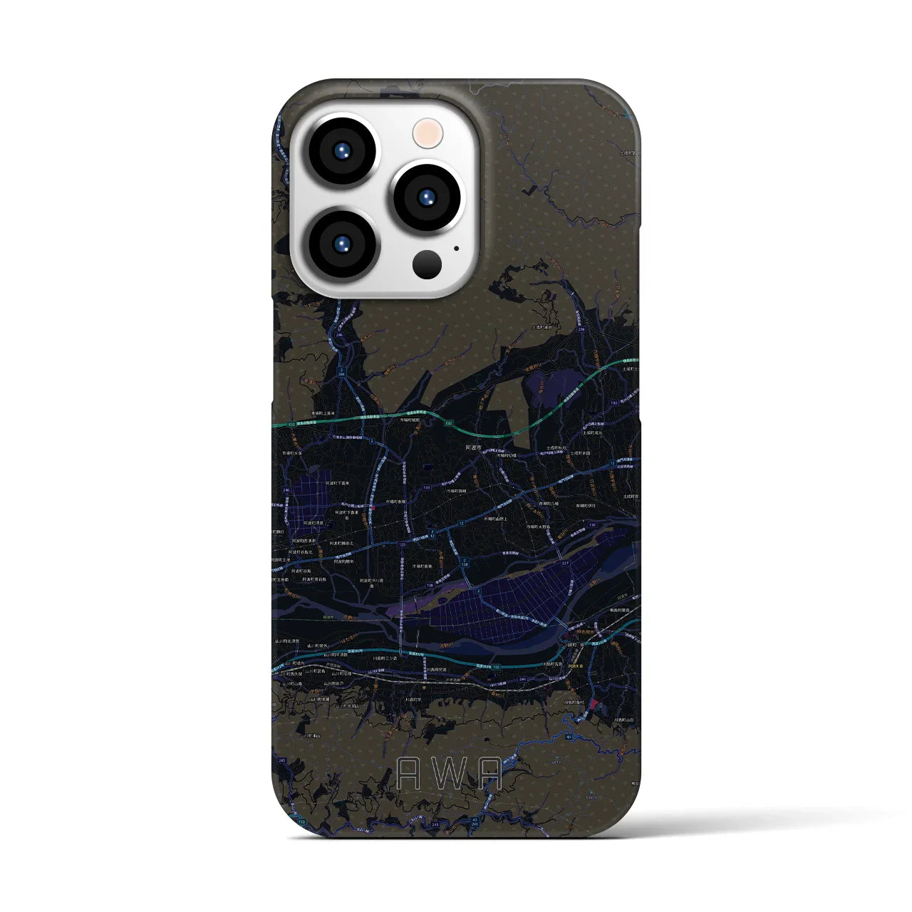 【阿波(徳島県)】地図柄iPhoneケース(バックカバータイプ)