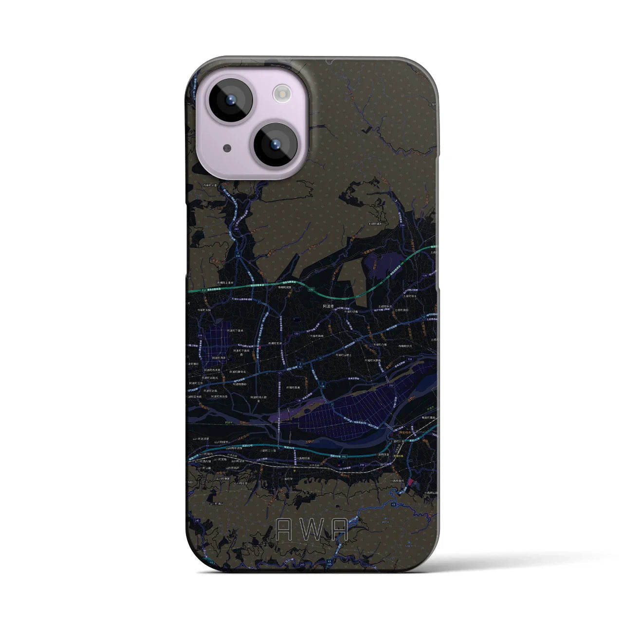 【阿波(徳島県)】地図柄iPhoneケース(バックカバータイプ)