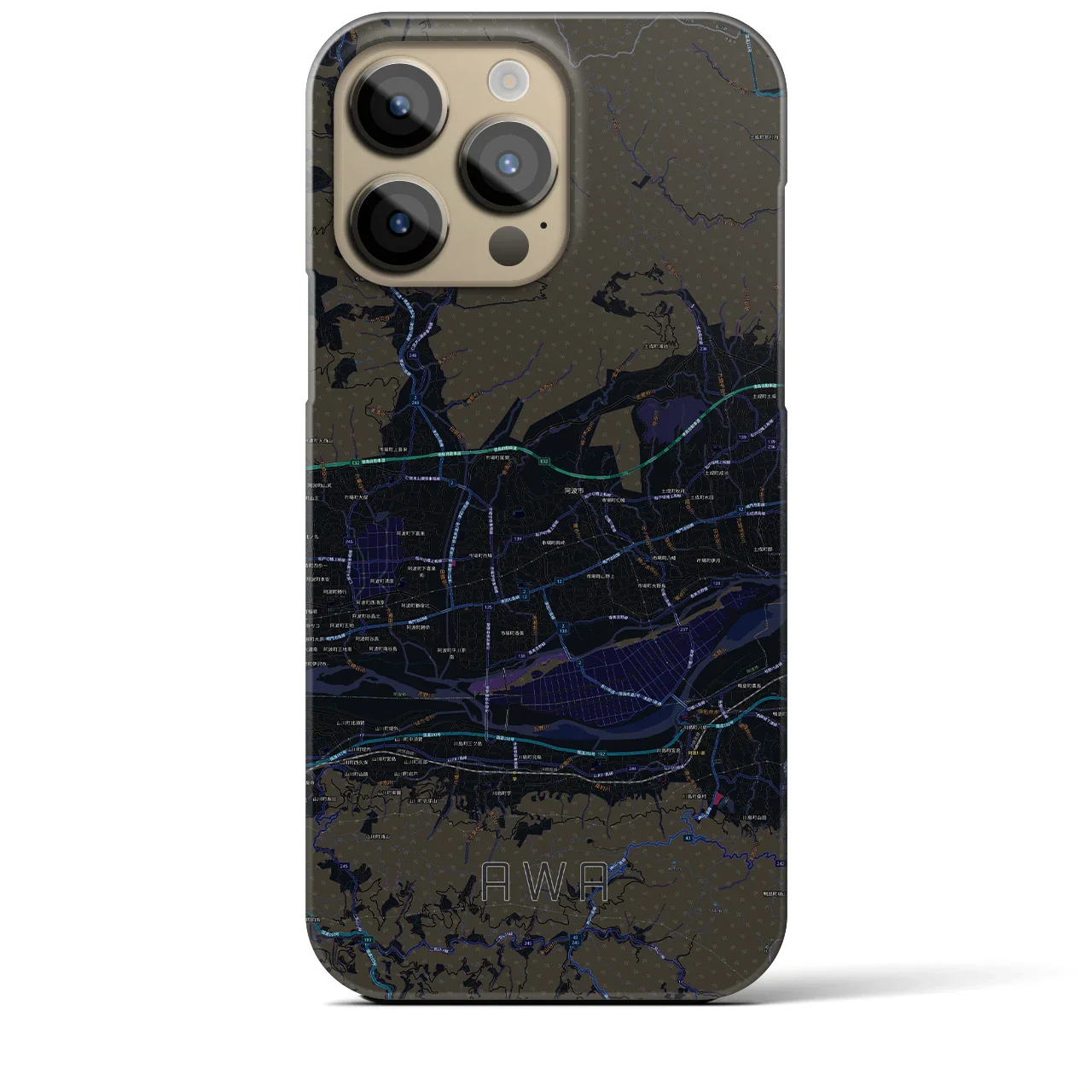 【阿波(徳島県)】地図柄iPhoneケース(バックカバータイプ)