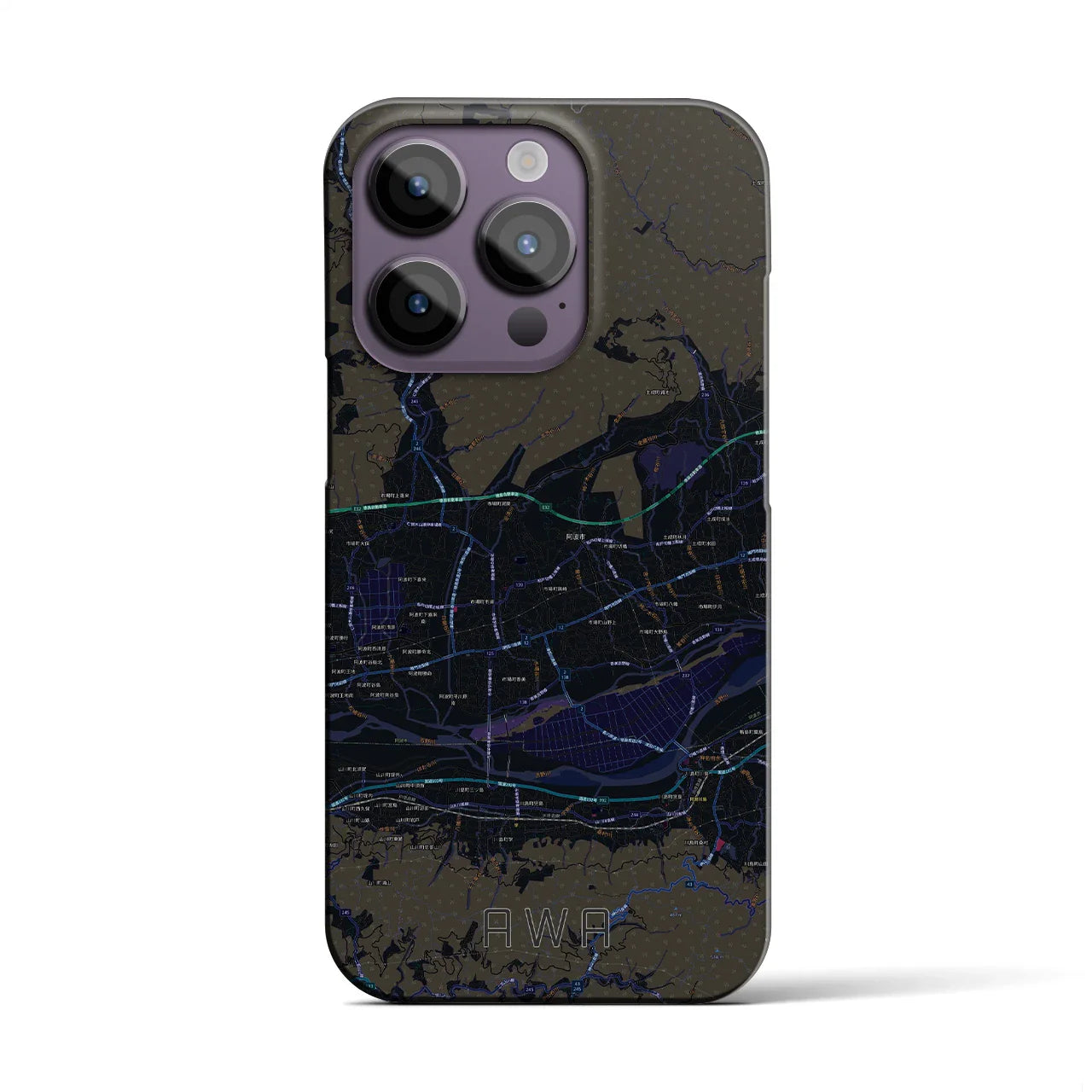 【阿波(徳島県)】地図柄iPhoneケース(バックカバータイプ)