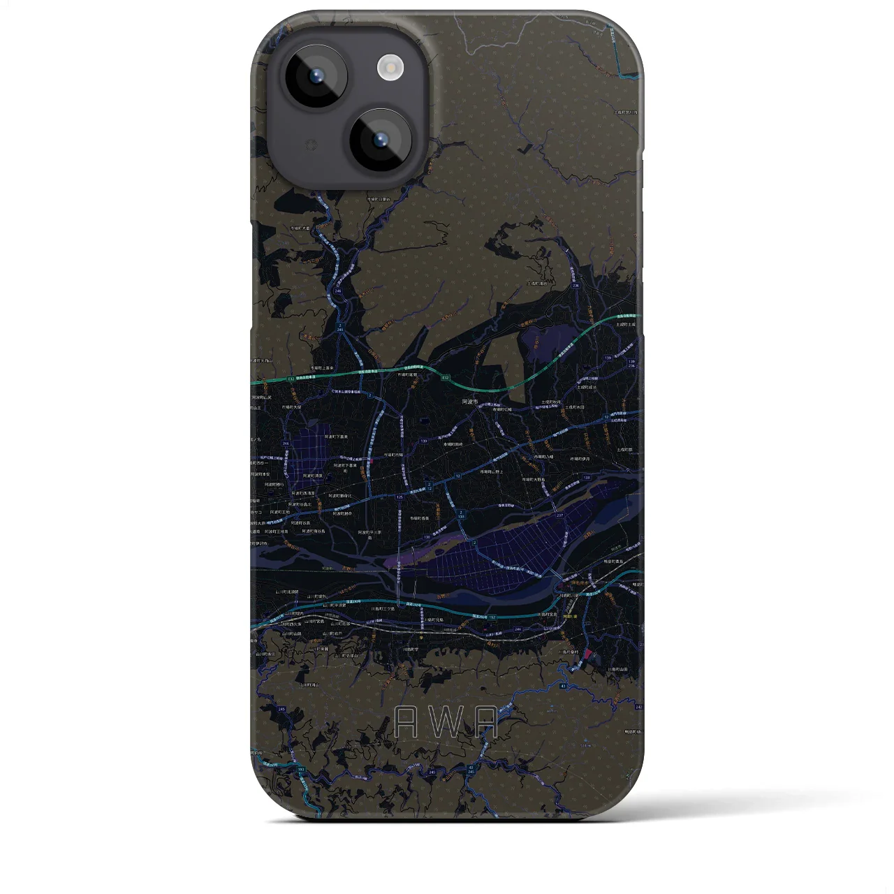 【阿波(徳島県)】地図柄iPhoneケース(バックカバータイプ)
