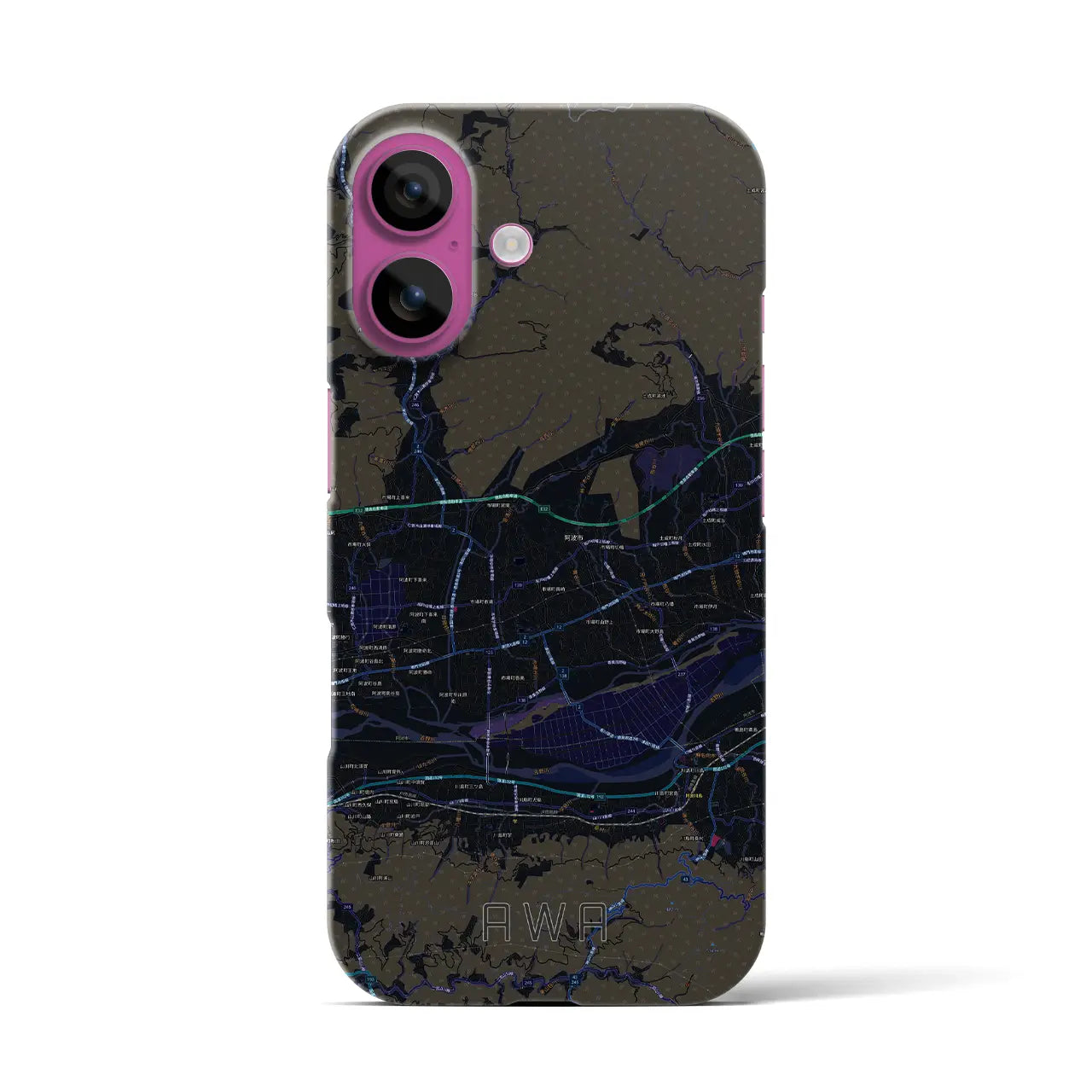 【阿波(徳島県)】地図柄iPhoneケース(バックカバータイプ)