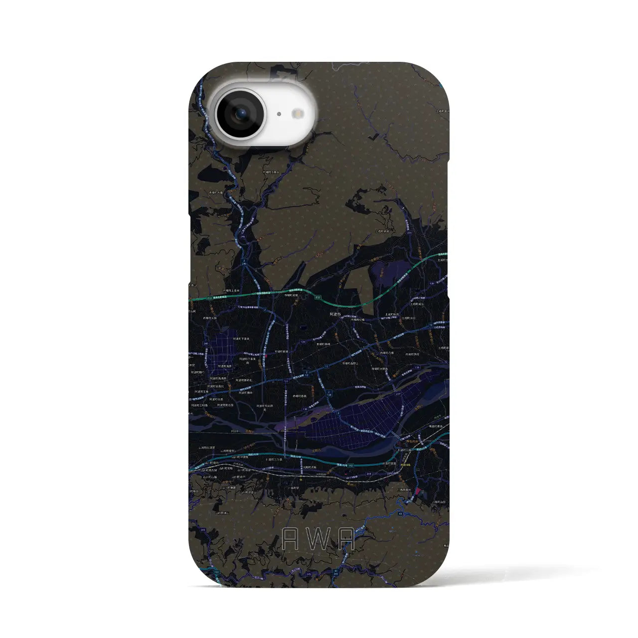 【阿波(徳島県)】地図柄iPhoneケース(バックカバータイプ)