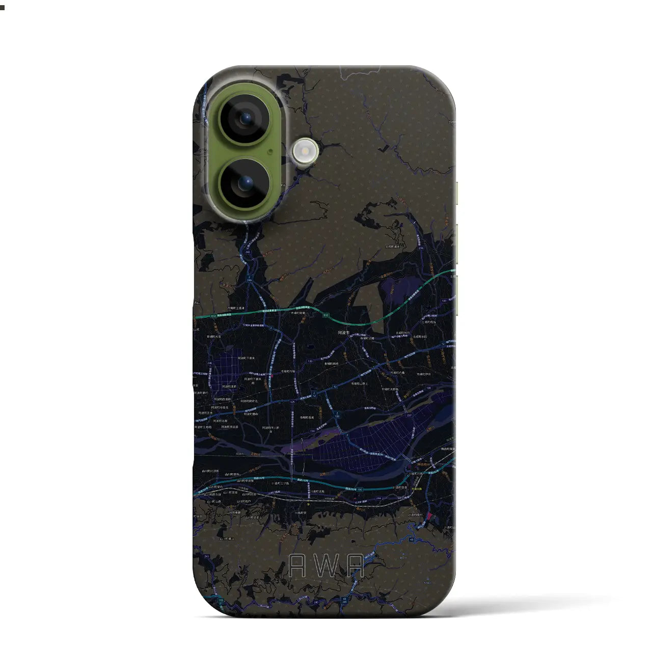 【阿波(徳島県)】地図柄iPhoneケース(バックカバータイプ)