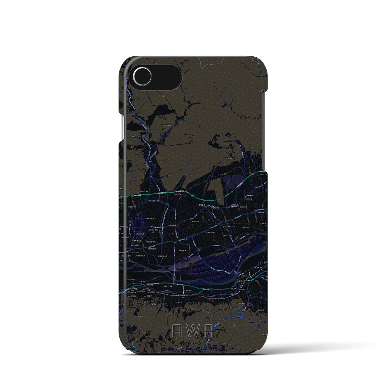 【阿波(徳島県)】地図柄iPhoneケース(バックカバータイプ)
