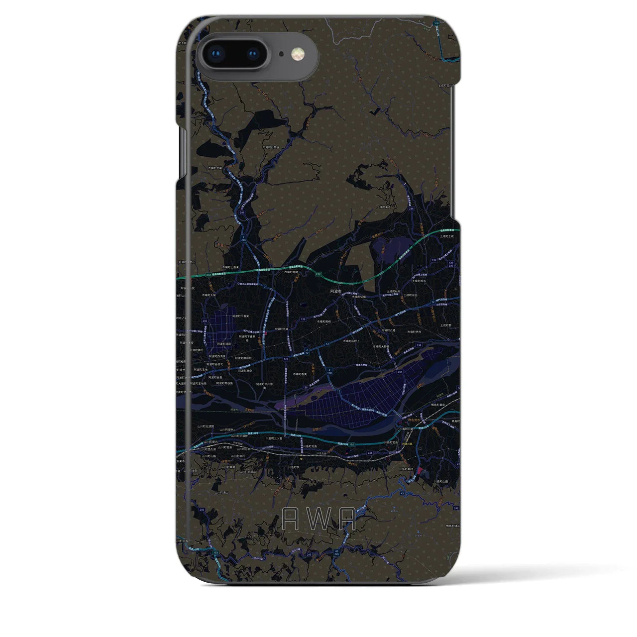 【阿波(徳島県)】地図柄iPhoneケース(バックカバータイプ)