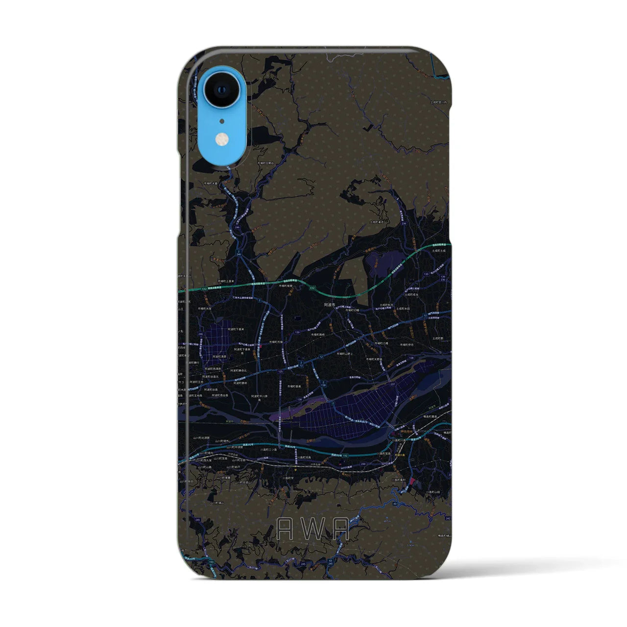 【阿波(徳島県)】地図柄iPhoneケース(バックカバータイプ)
