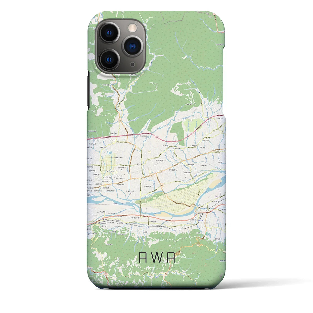 【阿波(徳島県)】地図柄iPhoneケース(バックカバータイプ)