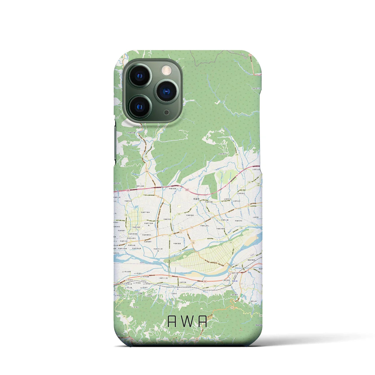 【阿波(徳島県)】地図柄iPhoneケース(バックカバータイプ)