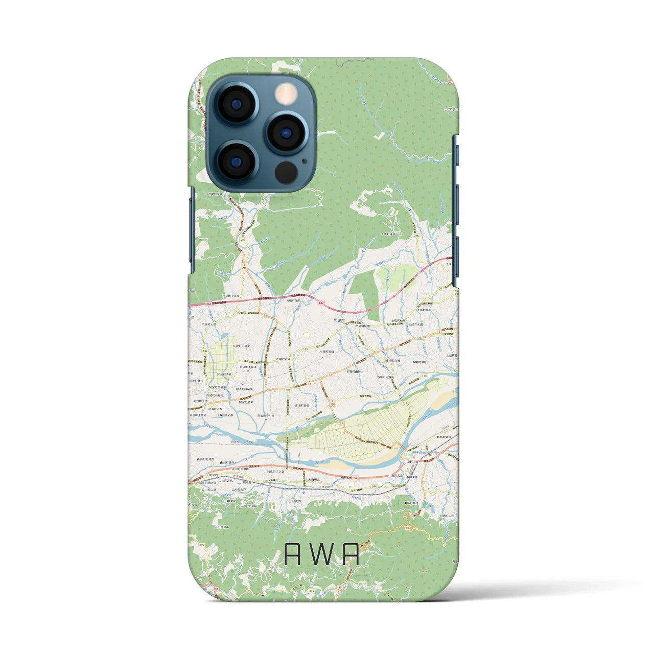 【阿波(徳島県)】地図柄iPhoneケース(バックカバータイプ)