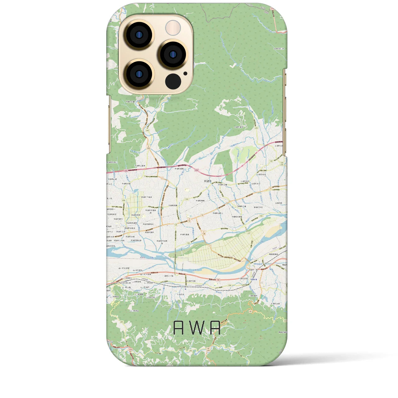 【阿波(徳島県)】地図柄iPhoneケース(バックカバータイプ)