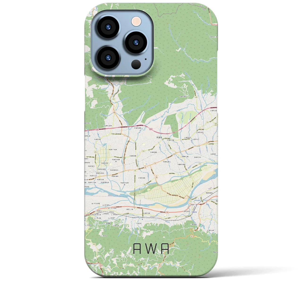 【阿波(徳島県)】地図柄iPhoneケース(バックカバータイプ)