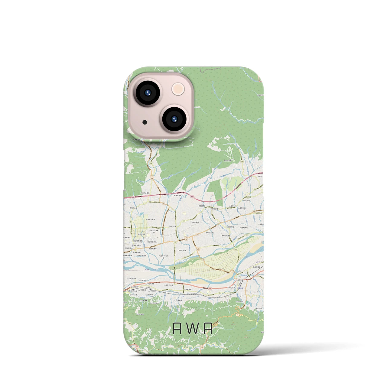 【阿波(徳島県)】地図柄iPhoneケース(バックカバータイプ)