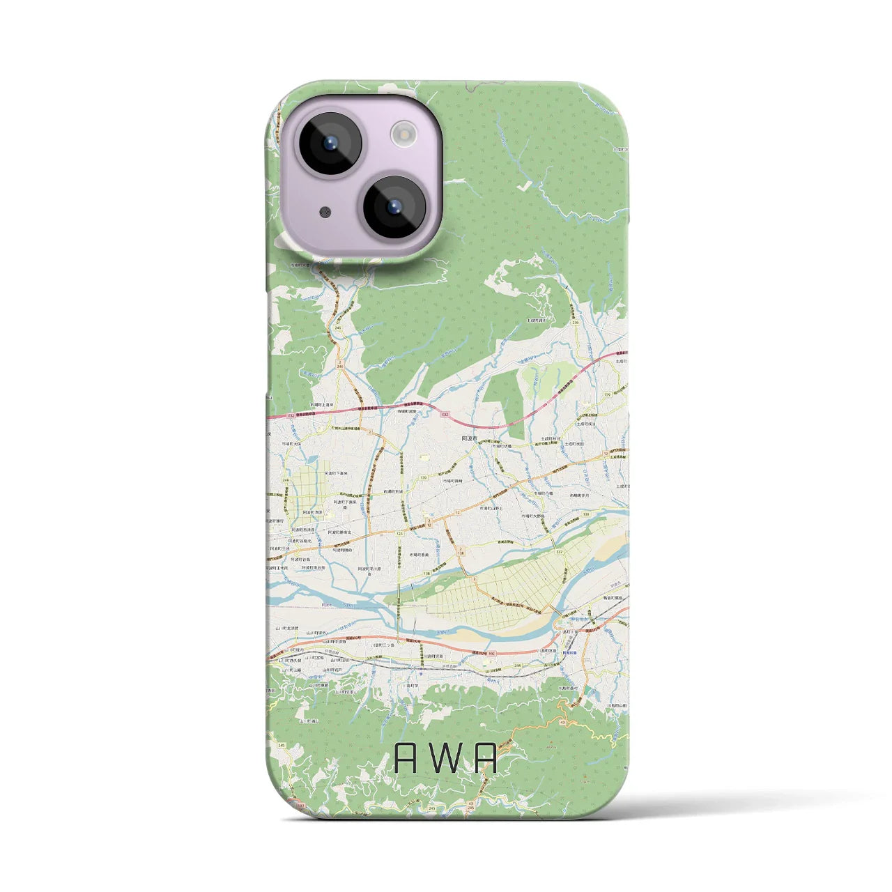 【阿波(徳島県)】地図柄iPhoneケース(バックカバータイプ)