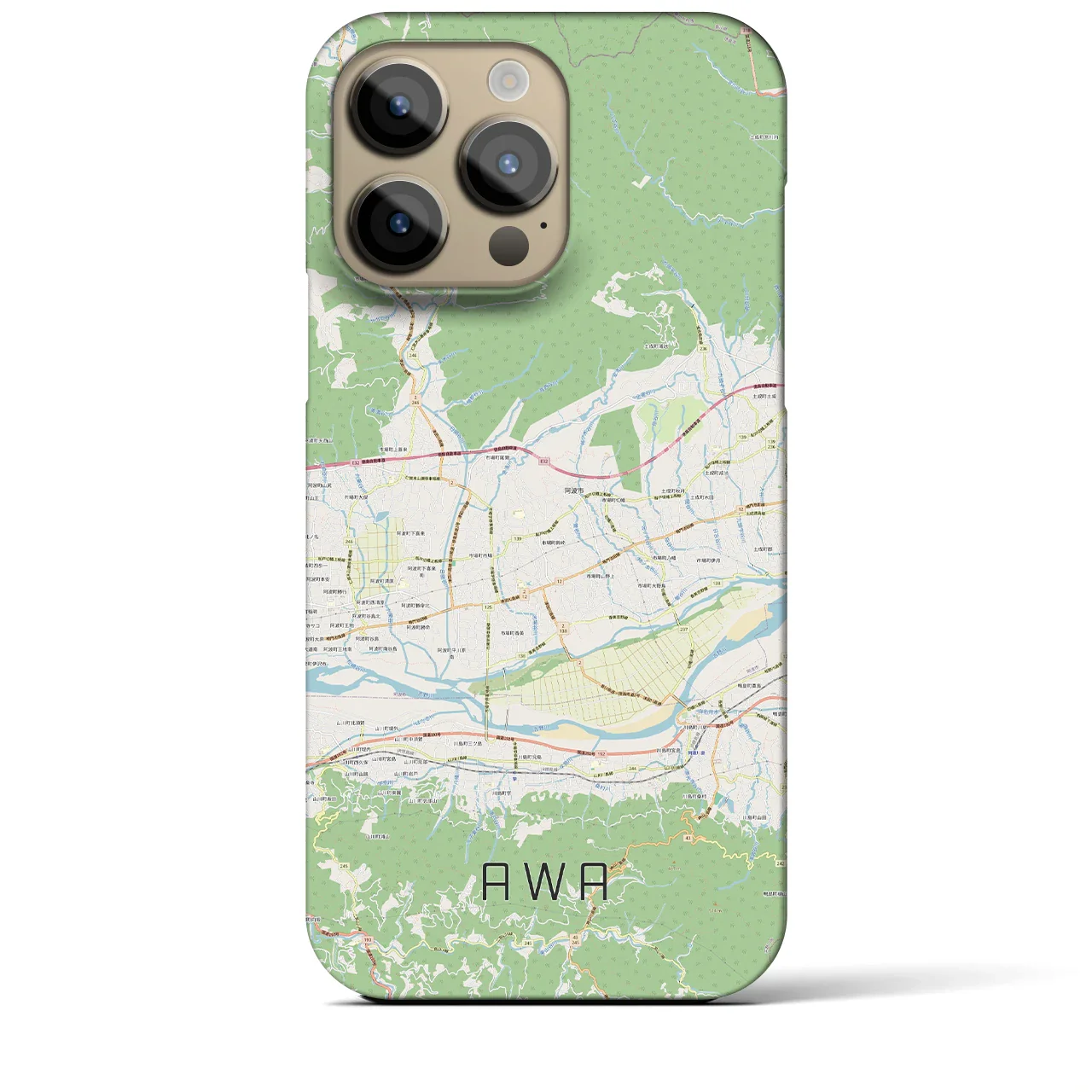 【阿波(徳島県)】地図柄iPhoneケース(バックカバータイプ)