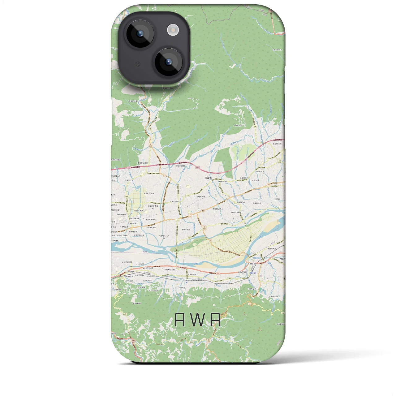 【阿波(徳島県)】地図柄iPhoneケース(バックカバータイプ)