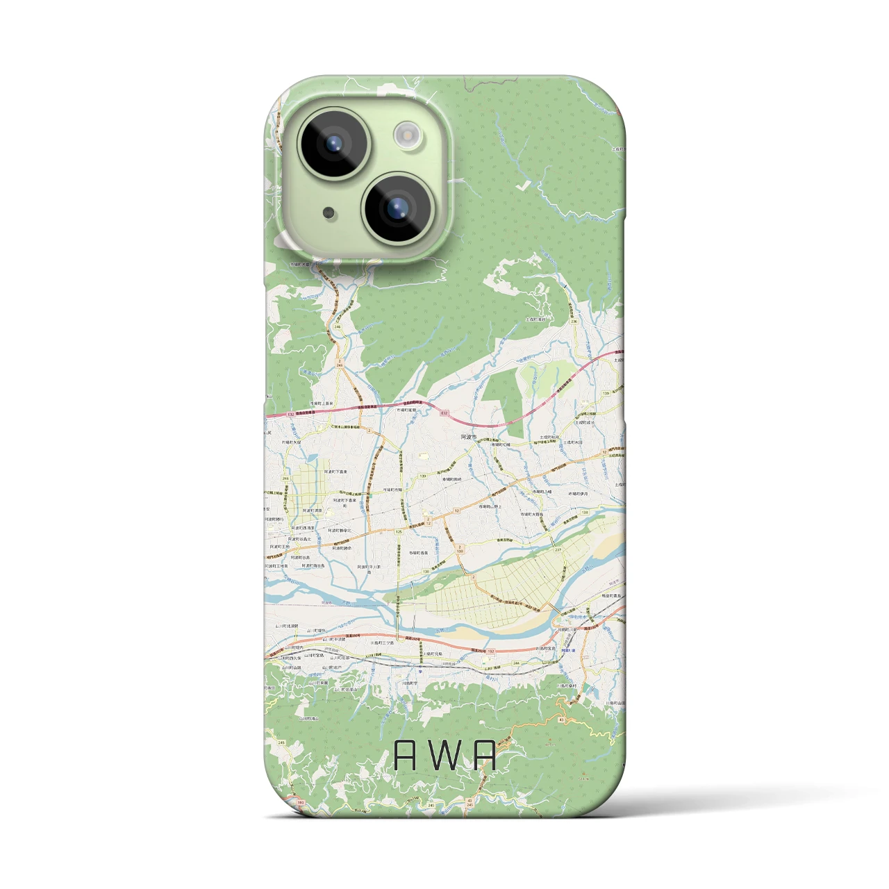 【阿波(徳島県)】地図柄iPhoneケース(バックカバータイプ)