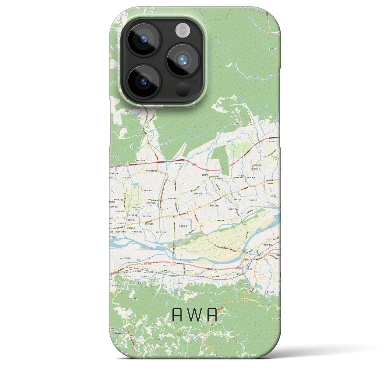 【阿波(徳島県)】地図柄iPhoneケース(バックカバータイプ)