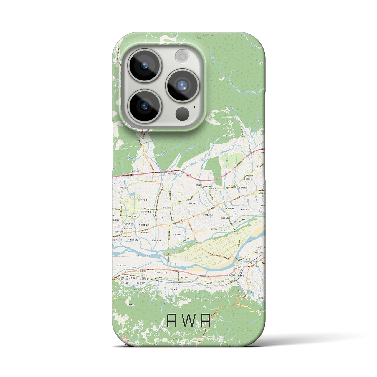 【阿波(徳島県)】地図柄iPhoneケース(バックカバータイプ)