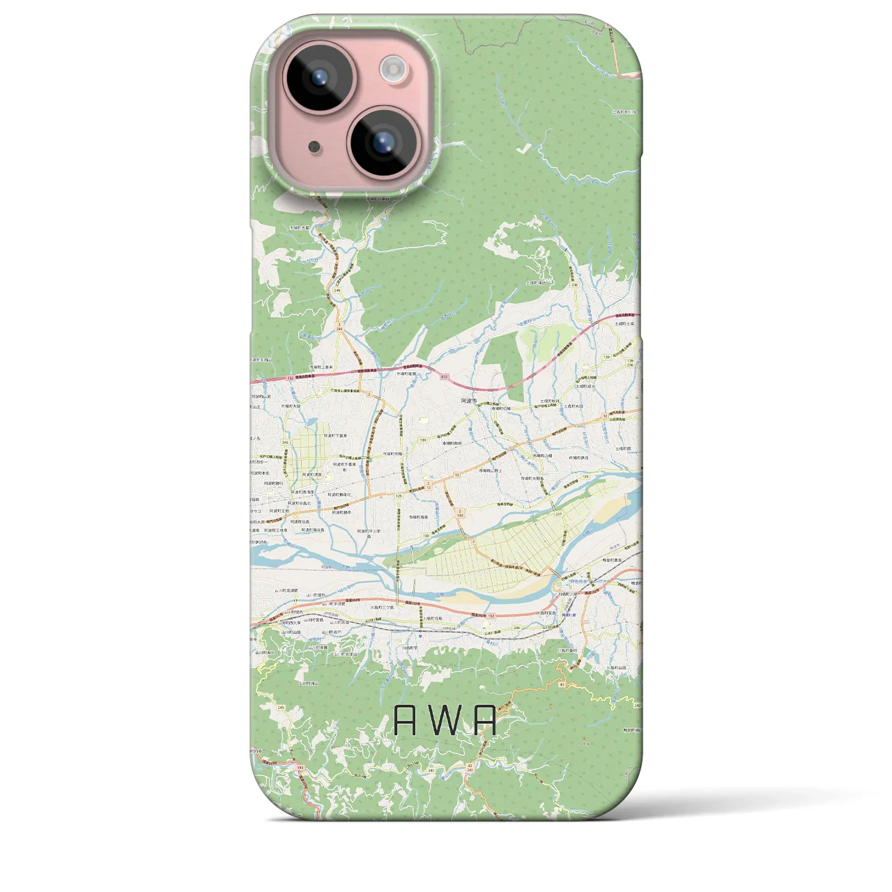 【阿波(徳島県)】地図柄iPhoneケース(バックカバータイプ)