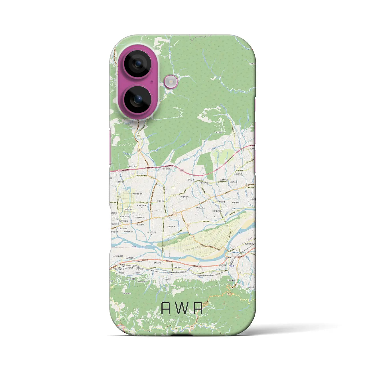 【阿波(徳島県)】地図柄iPhoneケース(バックカバータイプ)