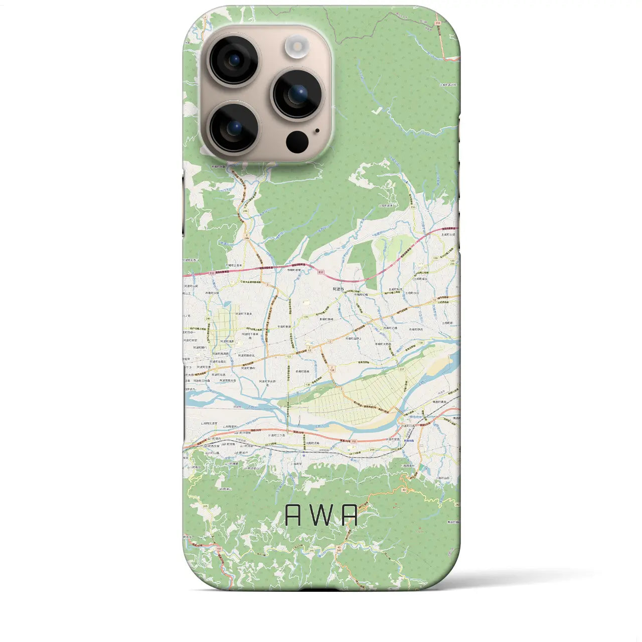 【阿波(徳島県)】地図柄iPhoneケース(バックカバータイプ)