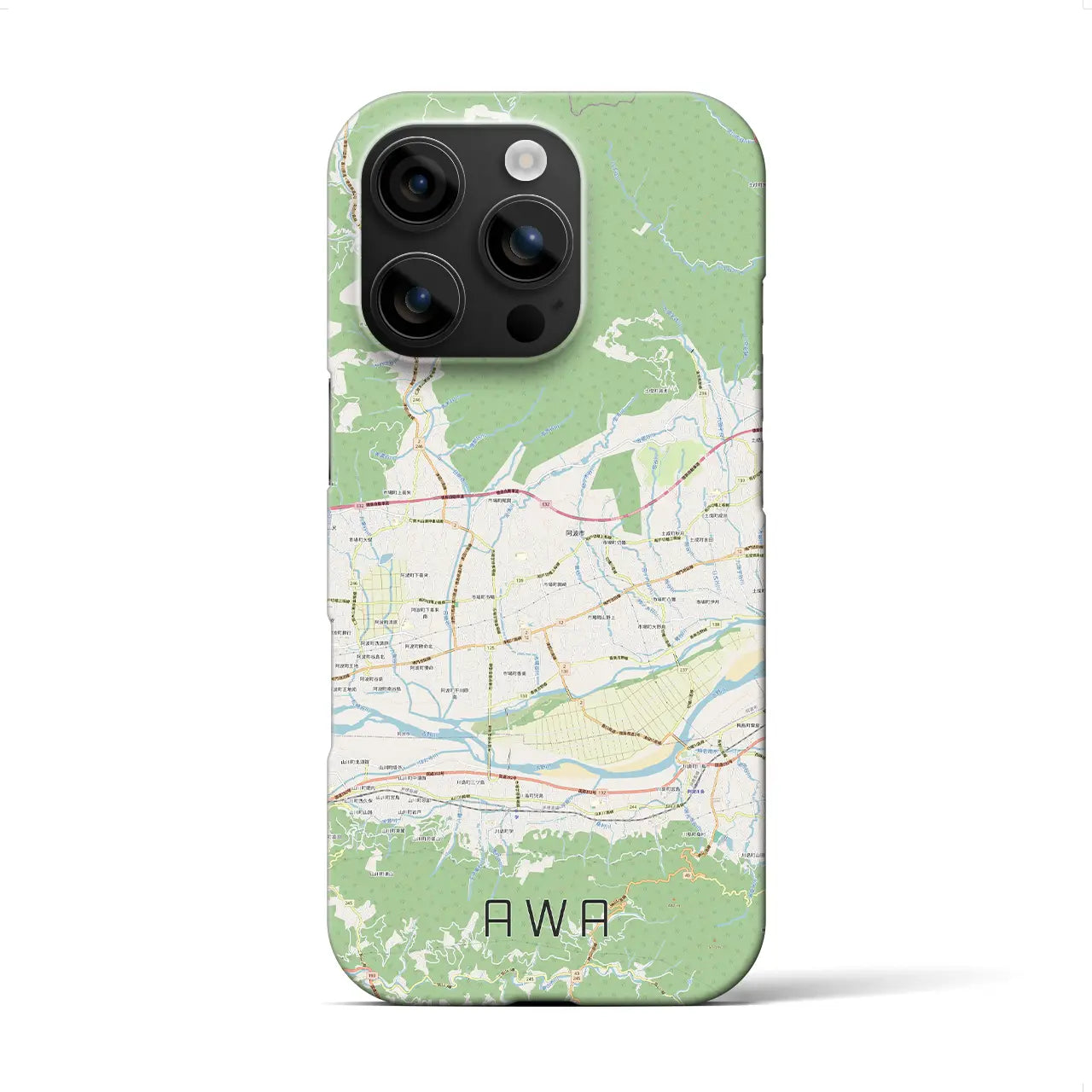 【阿波(徳島県)】地図柄iPhoneケース(バックカバータイプ)