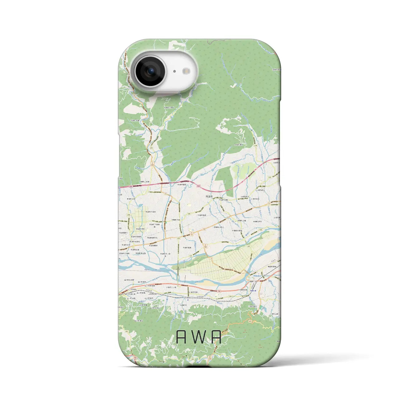 【阿波(徳島県)】地図柄iPhoneケース(バックカバータイプ)