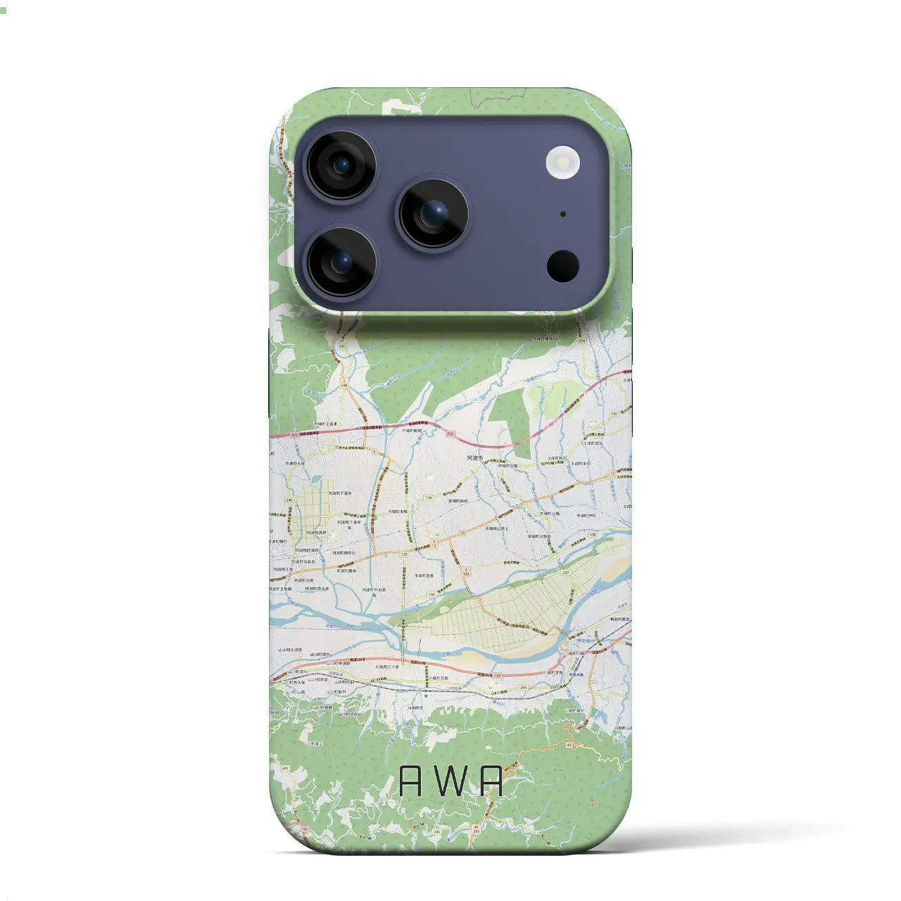 【阿波(徳島県)】地図柄iPhoneケース(バックカバータイプ)