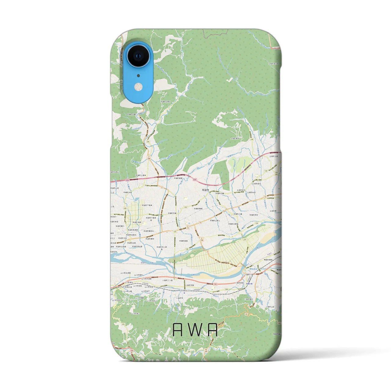 【阿波(徳島県)】地図柄iPhoneケース(バックカバータイプ)