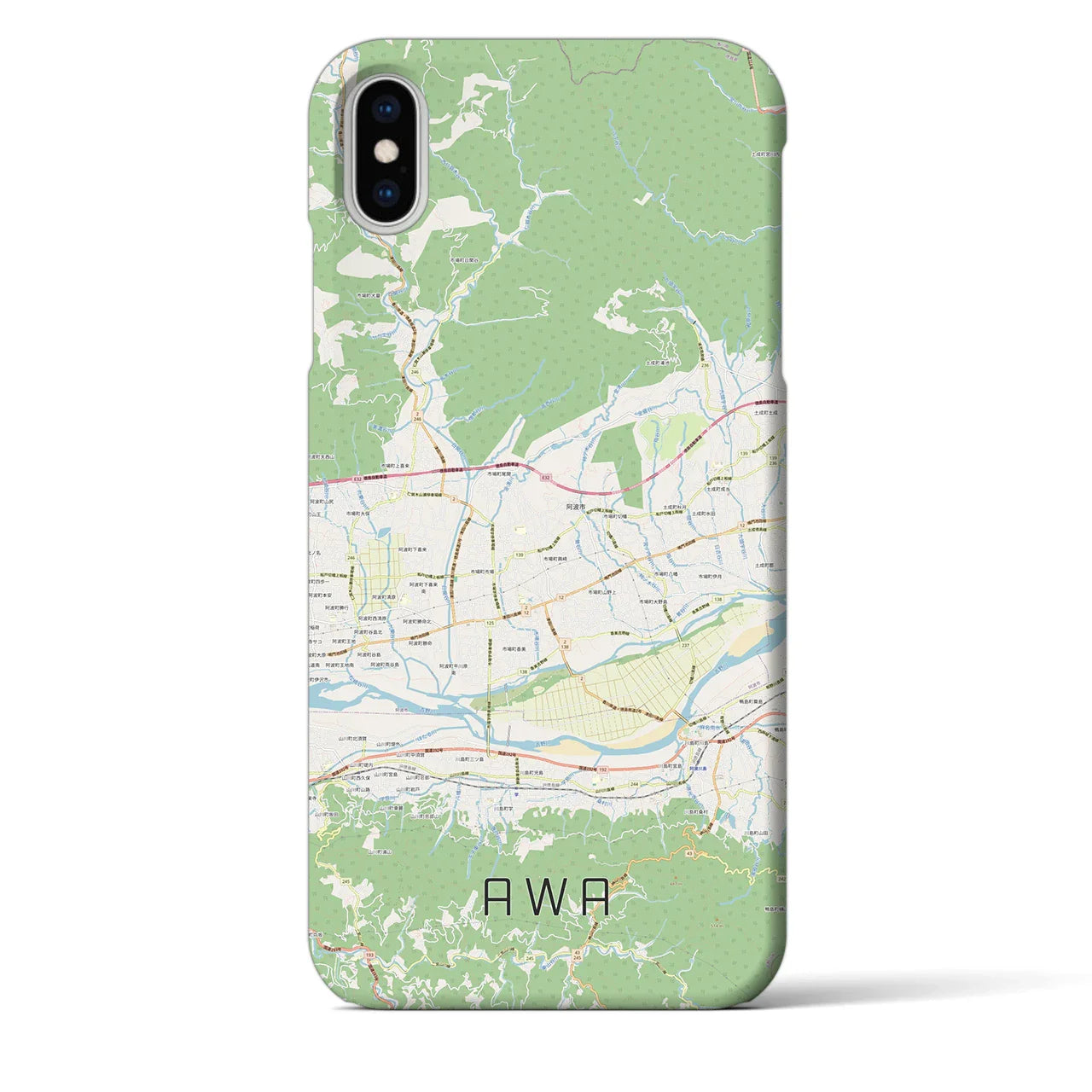 【阿波(徳島県)】地図柄iPhoneケース(バックカバータイプ)