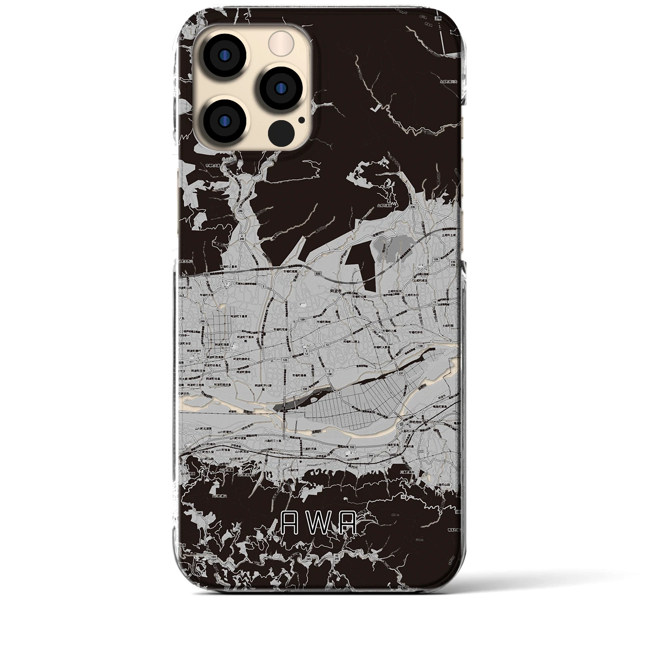 【阿波(徳島県)】地図柄iPhoneケース(クリアタイプ)