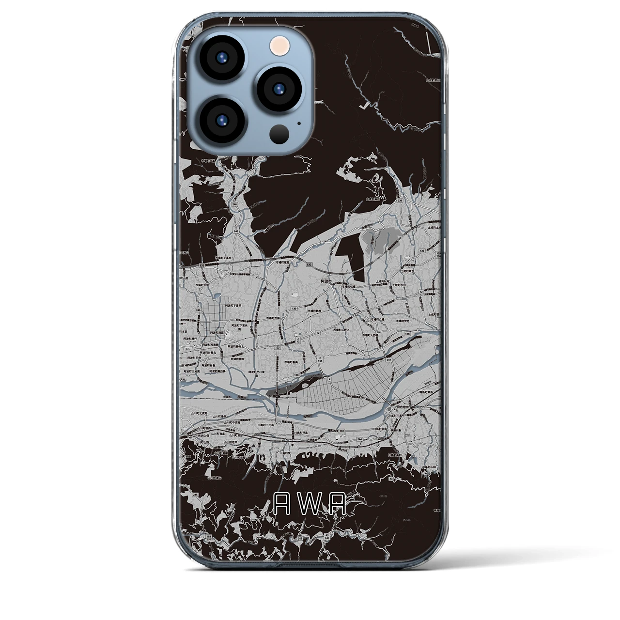 【阿波(徳島県)】地図柄iPhoneケース(クリアタイプ)