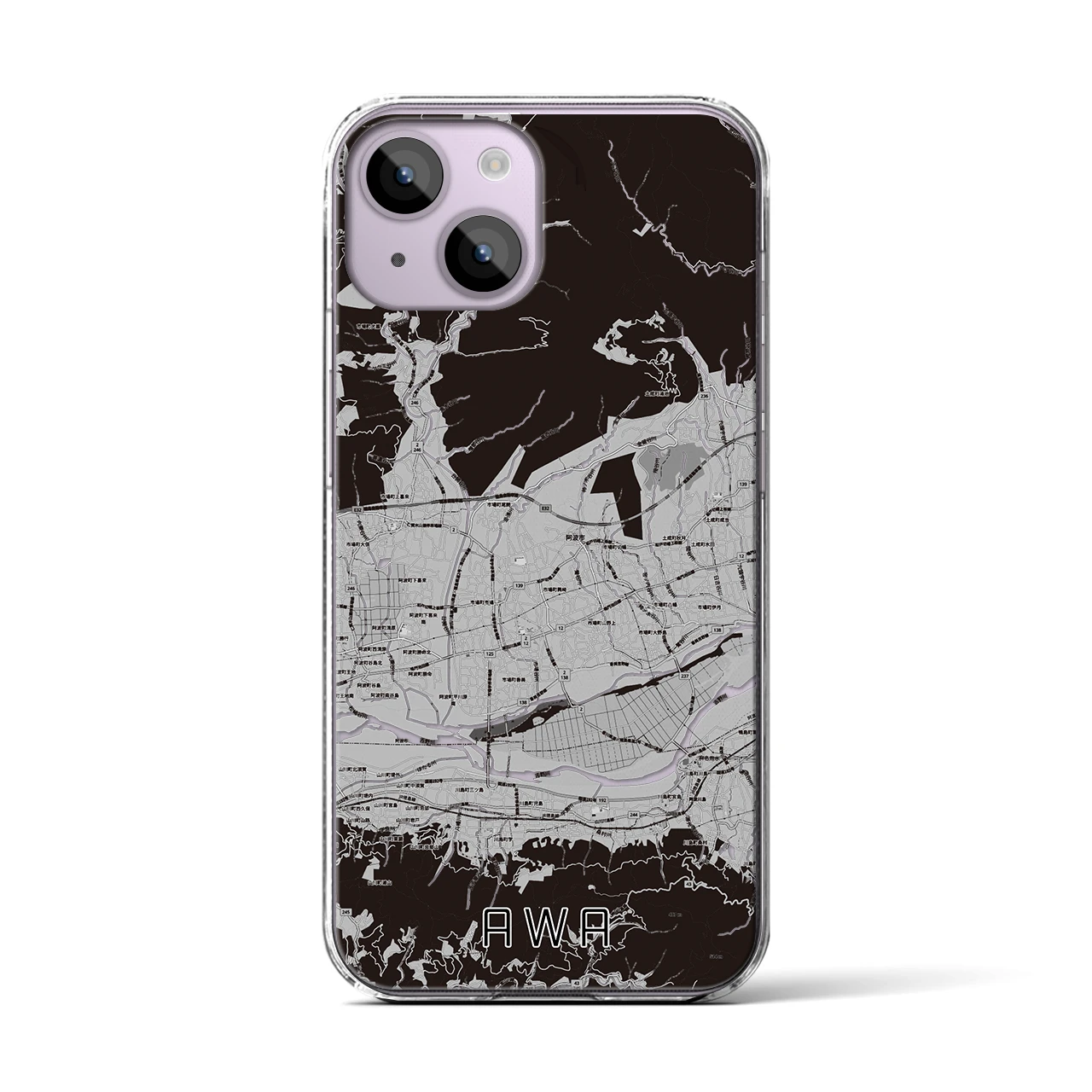 【阿波(徳島県)】地図柄iPhoneケース(クリアタイプ)