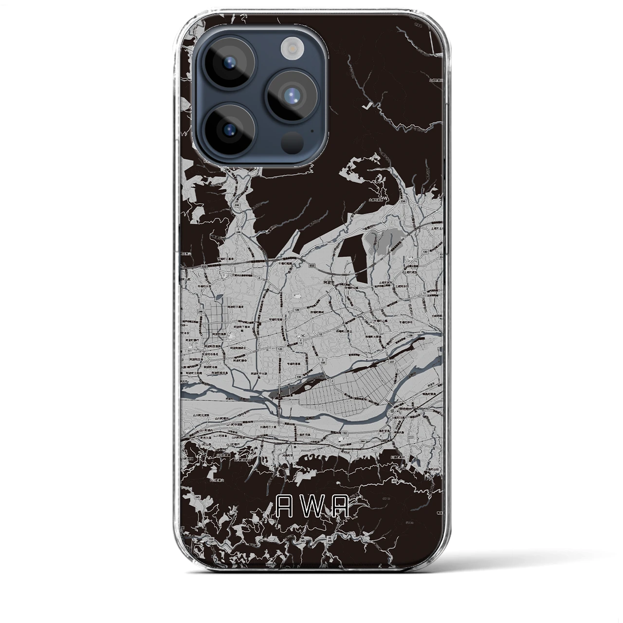 【阿波(徳島県)】地図柄iPhoneケース(クリアタイプ)