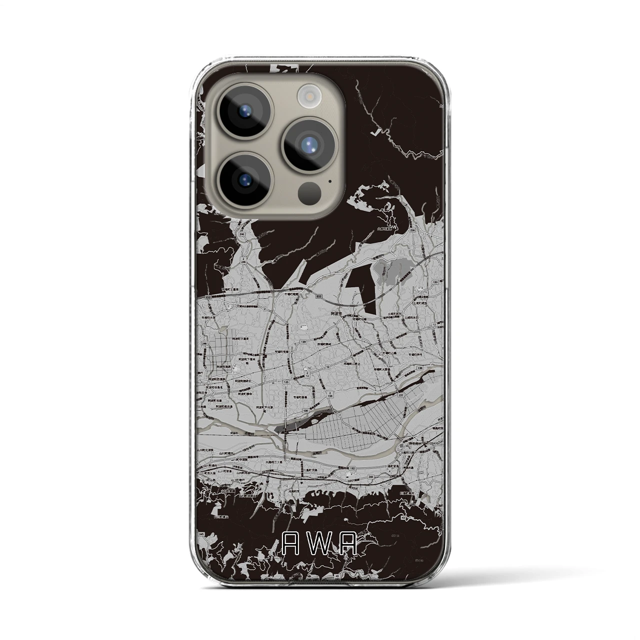 【阿波(徳島県)】地図柄iPhoneケース(クリアタイプ)