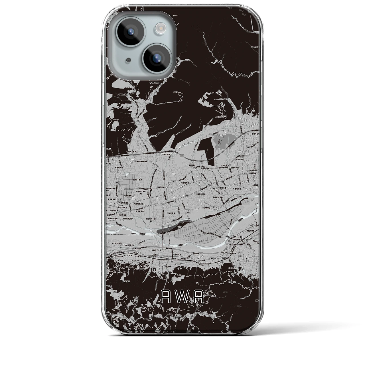 【阿波(徳島県)】地図柄iPhoneケース(クリアタイプ)
