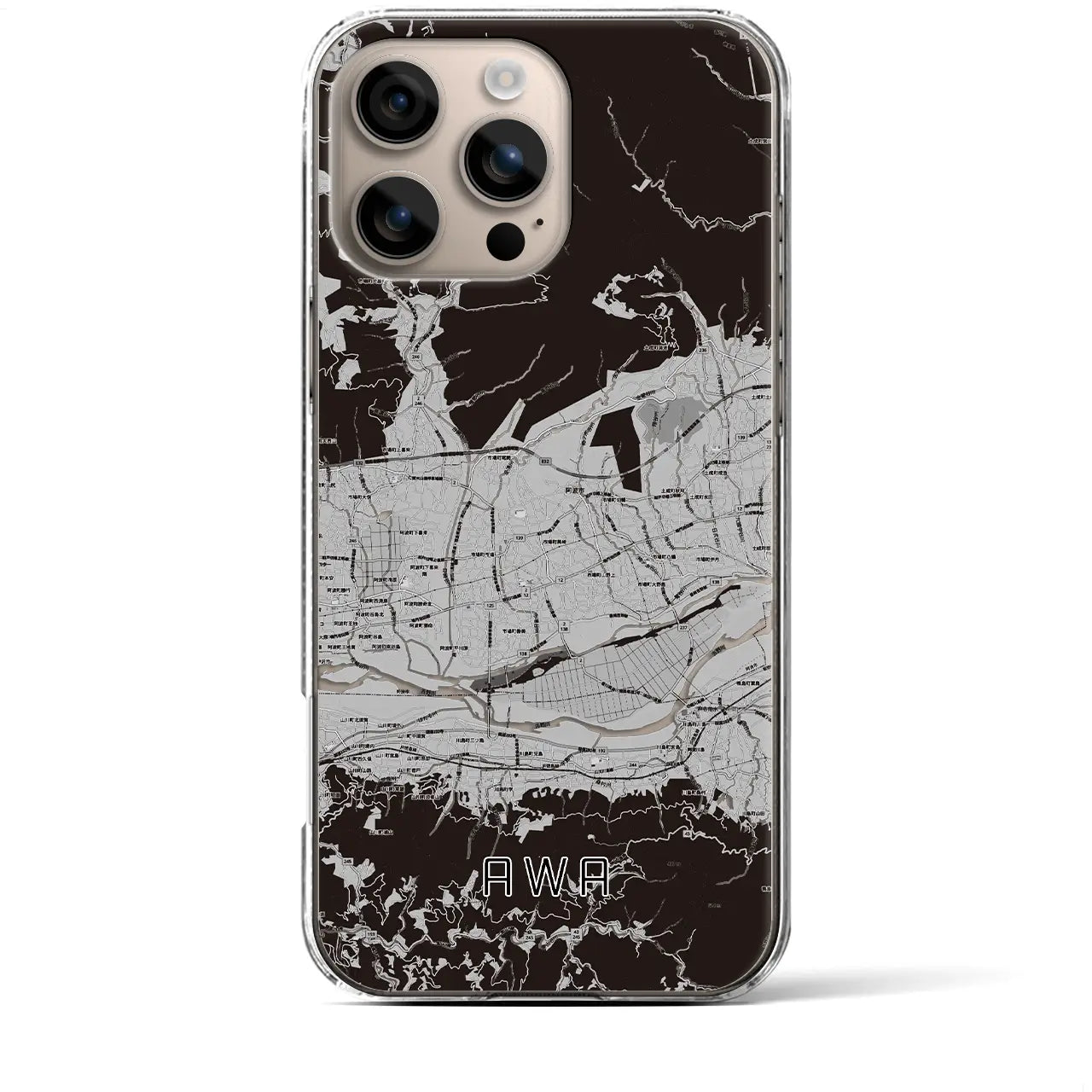 【阿波(徳島県)】地図柄iPhoneケース(クリアタイプ)